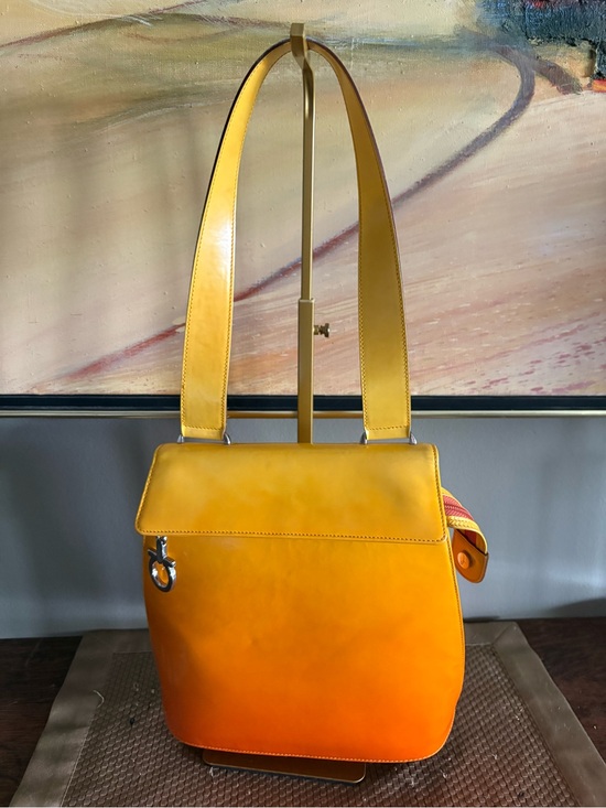 Salvatore Ferragamo Handbags - Salvatore Ferragamo Vintage Gradient Gancini Ombre Leather Shoulder Bag Y2K